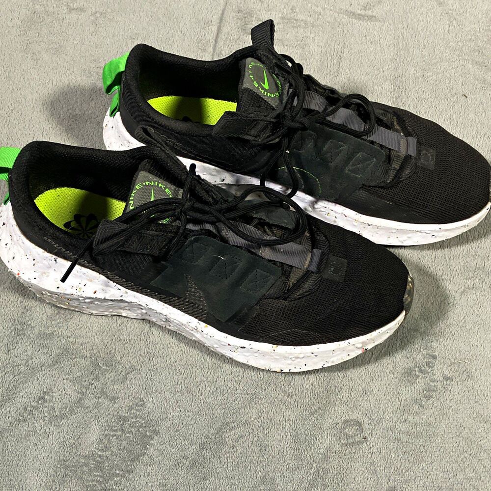 Nike Crater Impact Men’s Low-Top Sneakers Black/White/Green “Crater Soles”